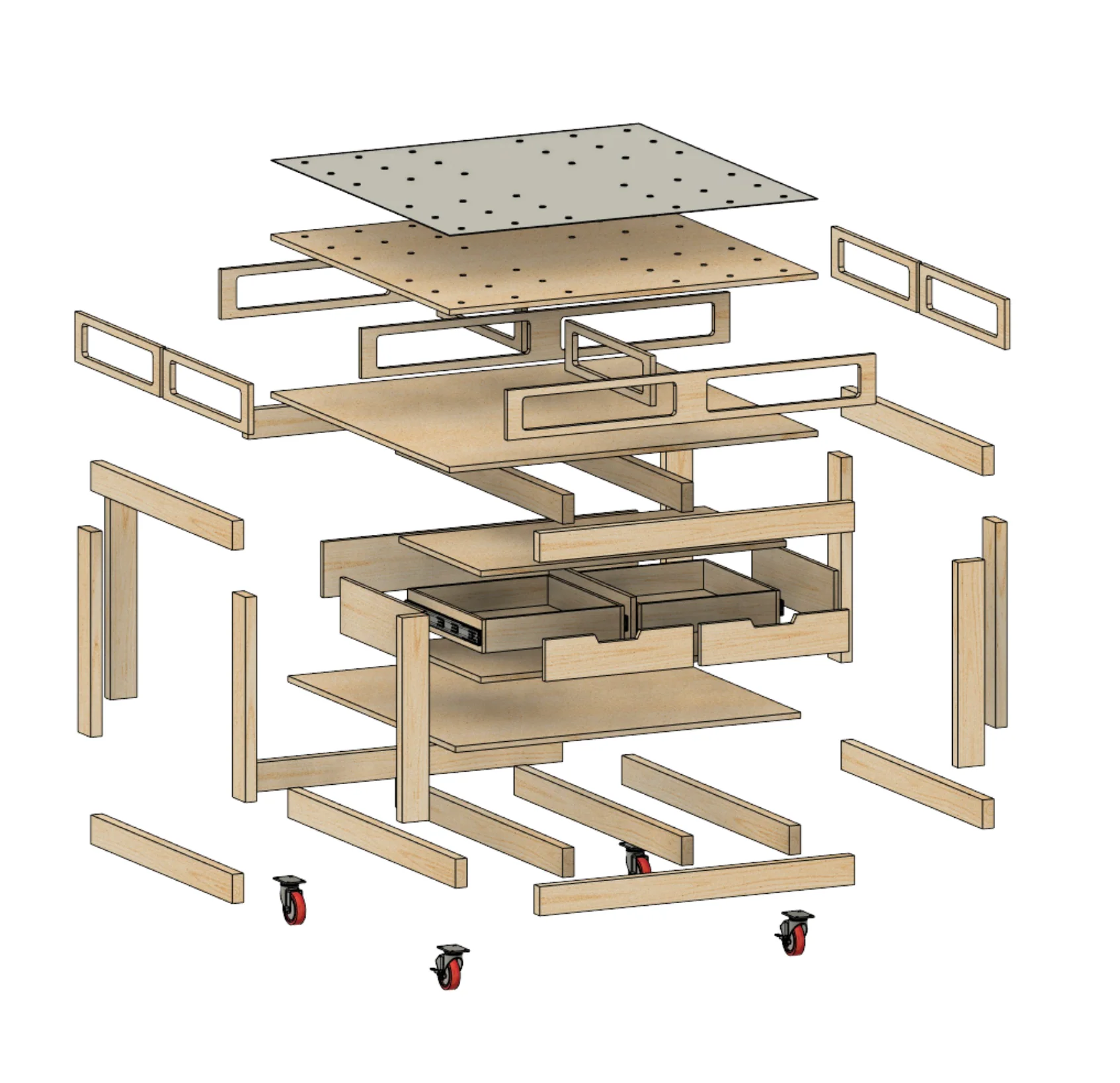 4'x4' Beginner Workbench with Storage Plan - Image 2
