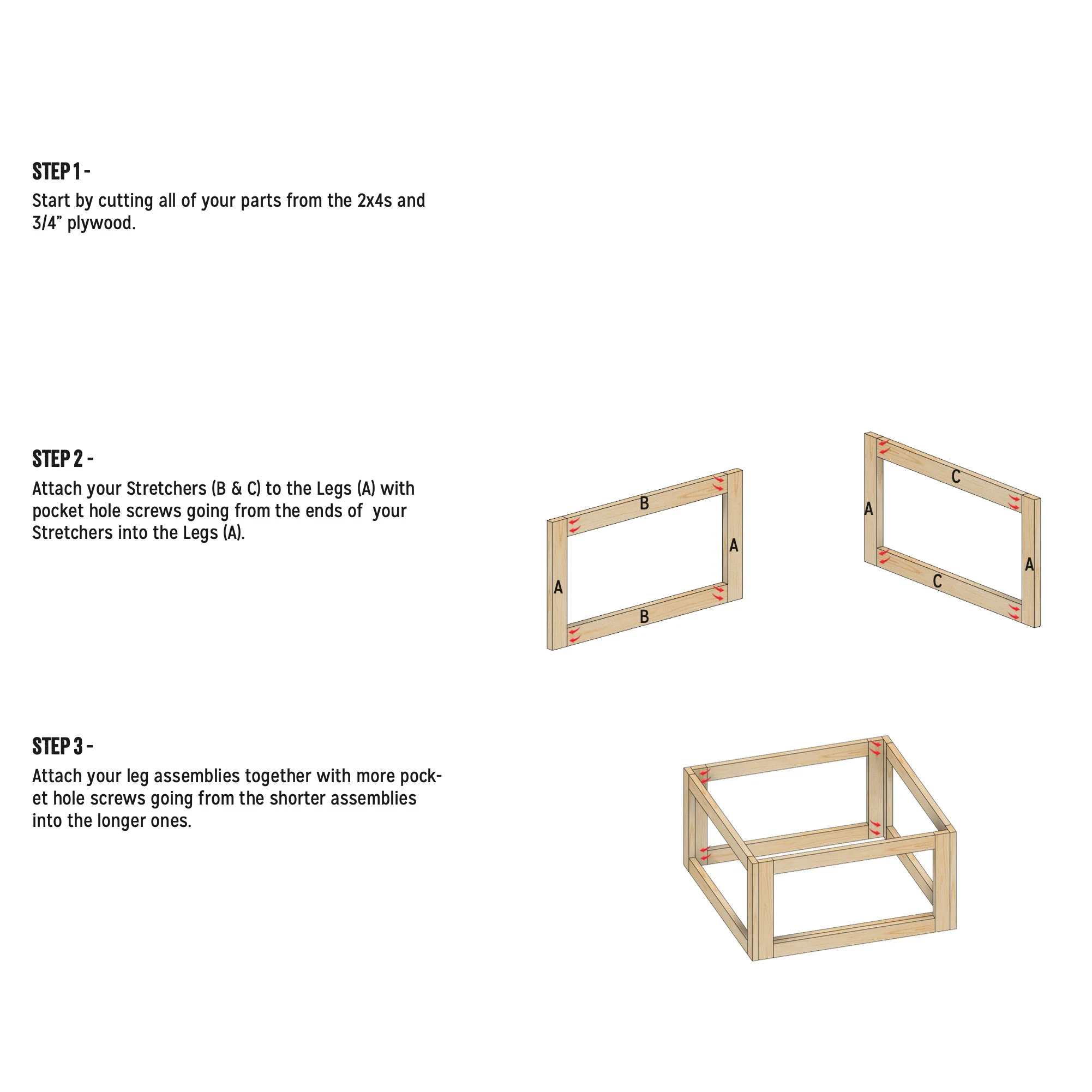 4'x4' Beginner Workbench with Storage Plan - Image 3