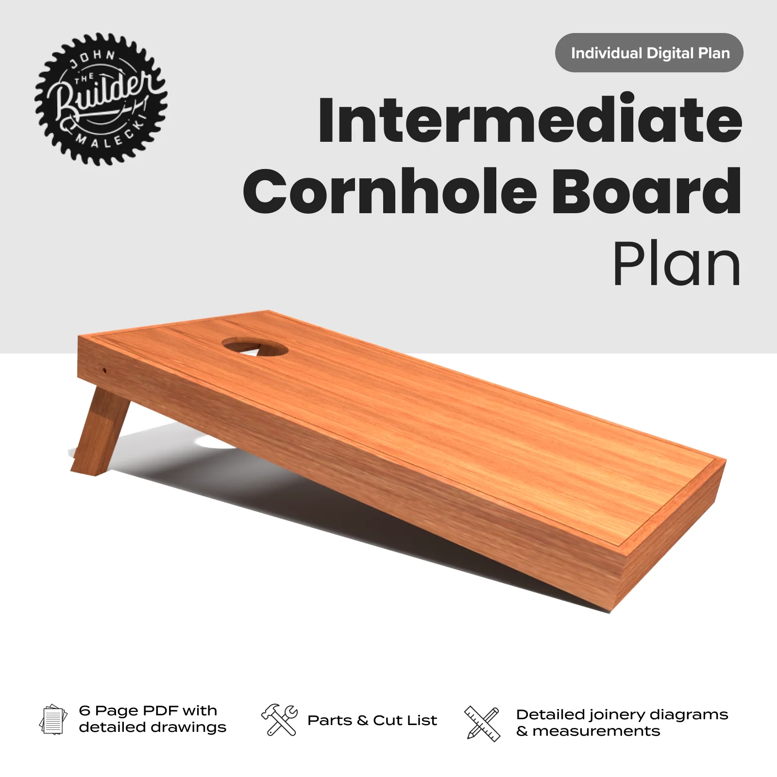 Intermediate Cornhole Board Plan