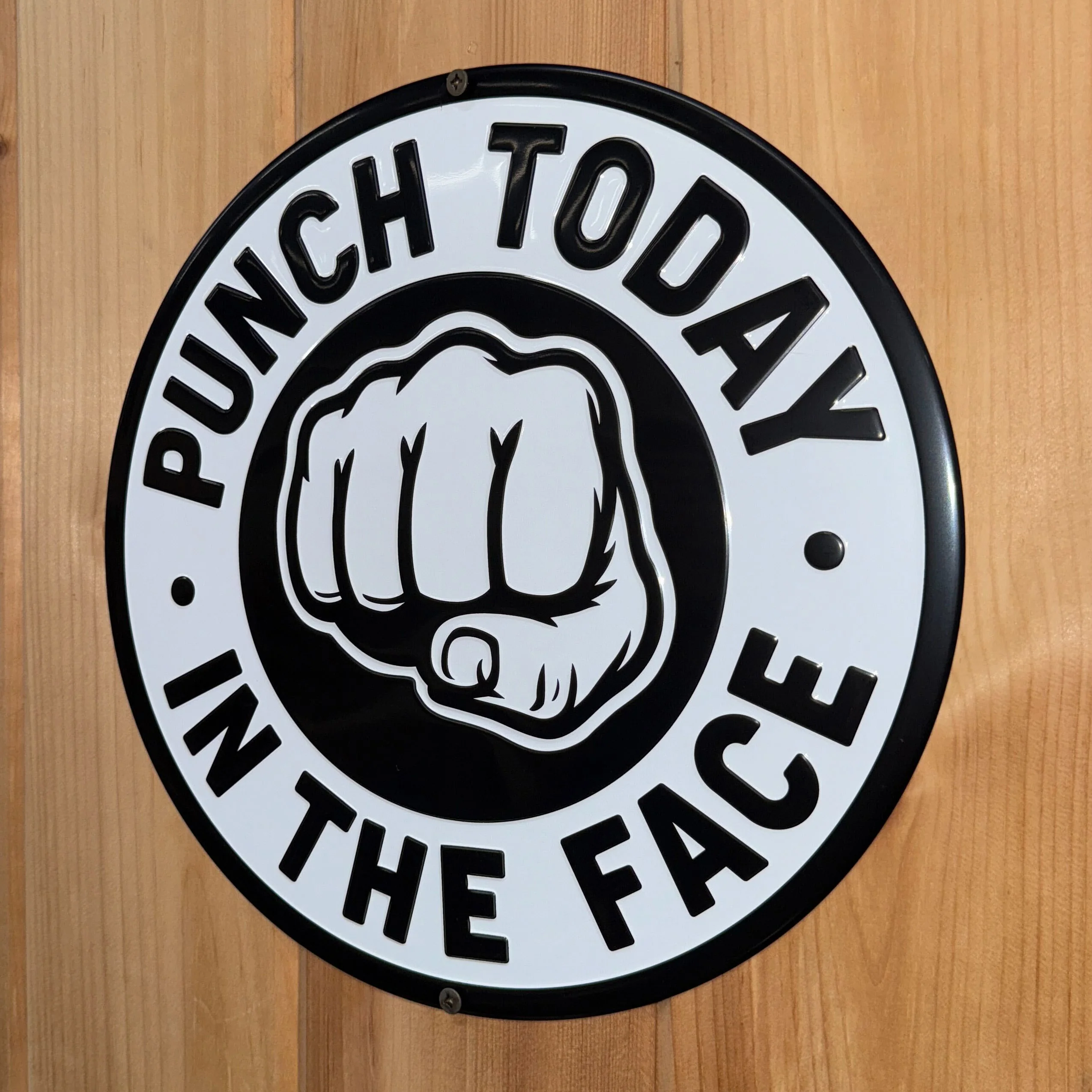 Punch Today in the Face - Version #3 Aluminum Sign - Image 3